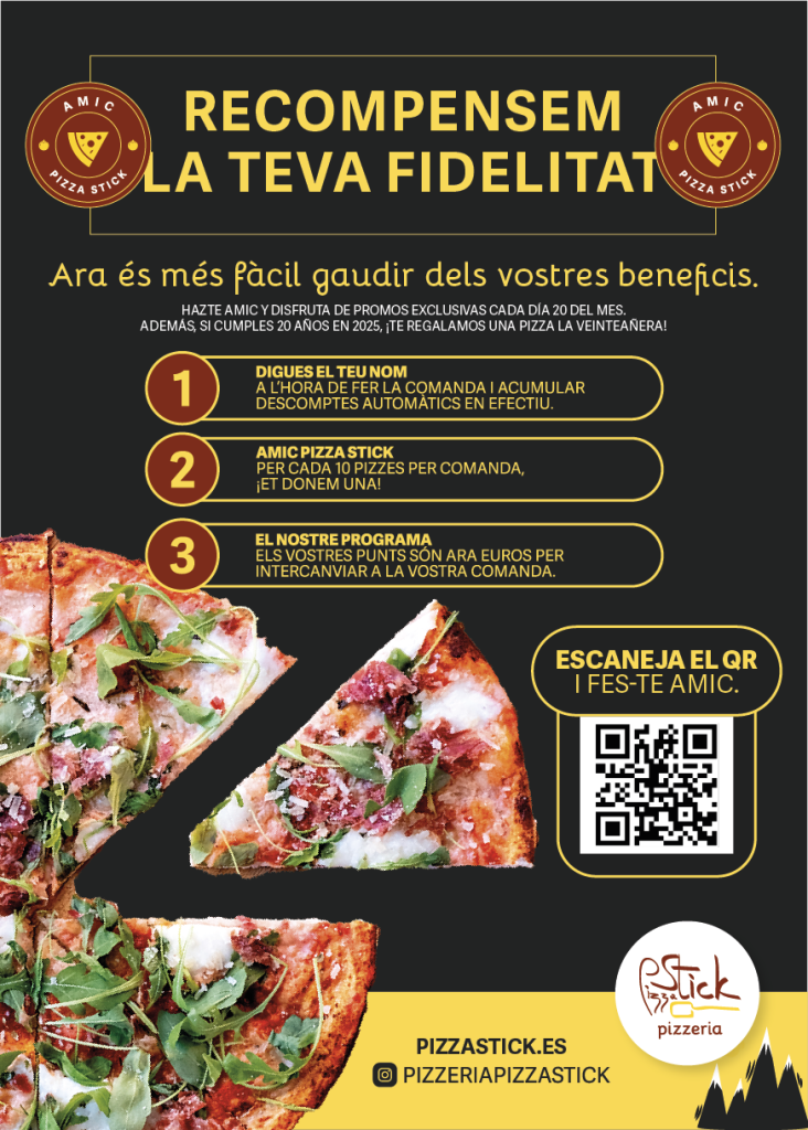 Promoción sistema de fidelizacion Amic pizza Stick